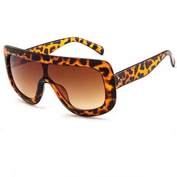 🕶WIDE FRAME RECTANGLE GOGGLE TORTOISE STYLISH SUNNIES-NEW🕶TRENDY‎ - Picture 6 of 15